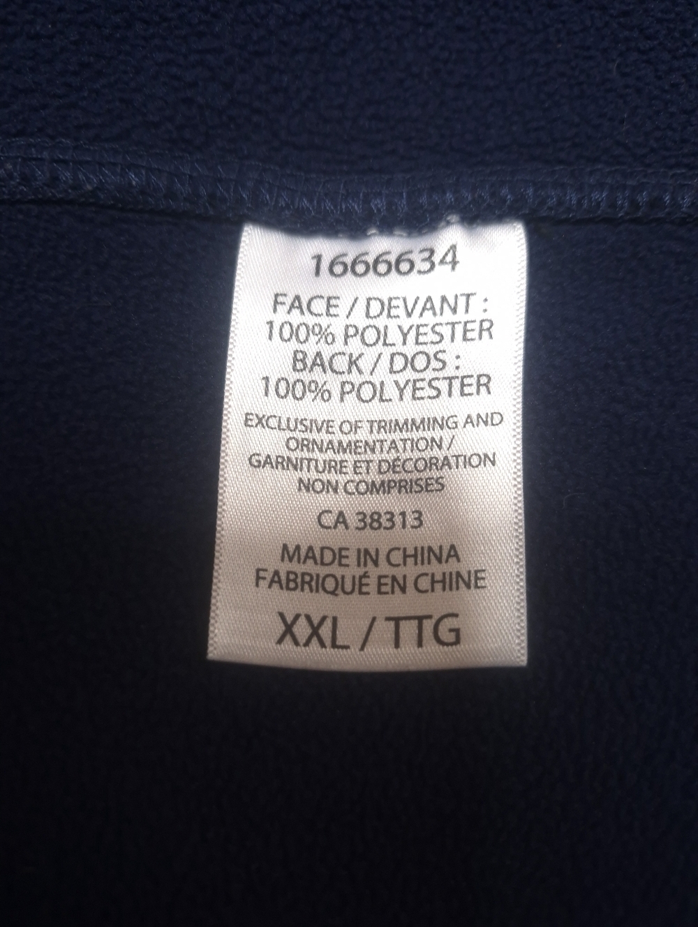 Karbon Navy Blue Full Zip Fleece Jacket XXL Athletic Performance Layer - Picture 9 of 9
